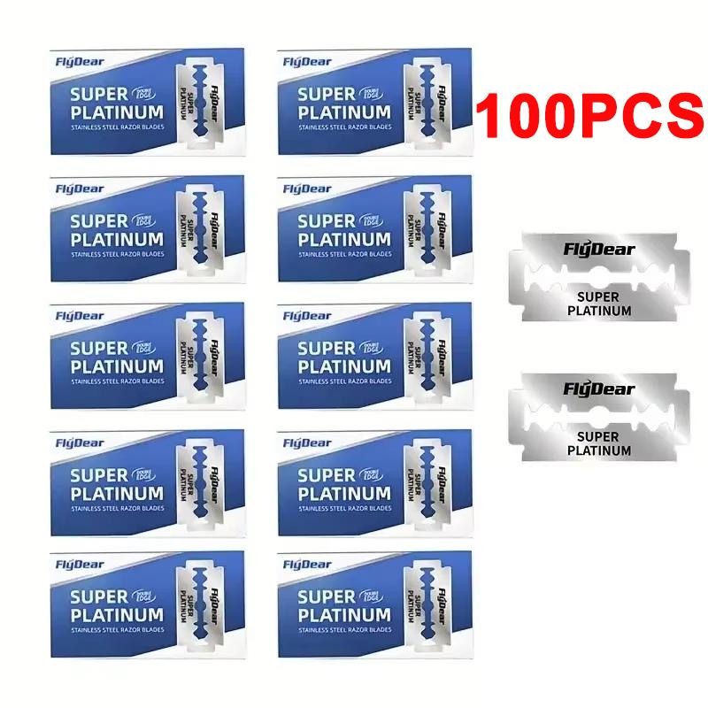 10-100 Stück Edelstahlmaterial Langlebige Barbier Rasierklinge Doppelklinge Sicherheitsrasierer Extra Edelstahlklingen