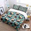 Pug-Themed Floral Pattern Set Exquisite Three-Piece Bedding Set Gift For Kids And Adults