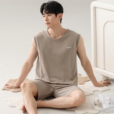 2 Pieces Set Modal Sleeveless Sleepwear for Men Summer Soft and Breathable Nightwear Male Pyjamas  Pijamas