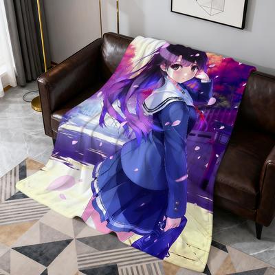 Anime Girl Utaha K-kasumigaoka Art Soft Warm Plush Blanket Dormitory Sofa Living Room Pet Hogar Bedroom Gift Nap Home Flannel