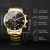 4pcs/set Men's Trendy Watch Bracelet Necklace Ring Set Hip Hop Style Casual Men's Cool Quartz Watch Set (No Box)