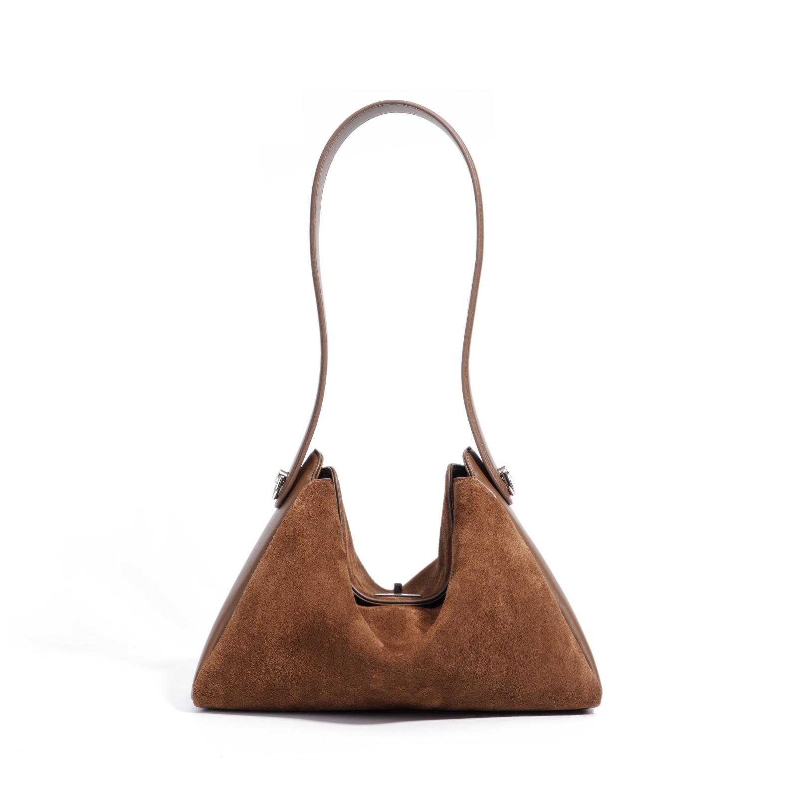 Элегантная коричневая замшевая сумка-хобо – Мягкая и стильная сумка через плечо для путешествий и повседневного использования