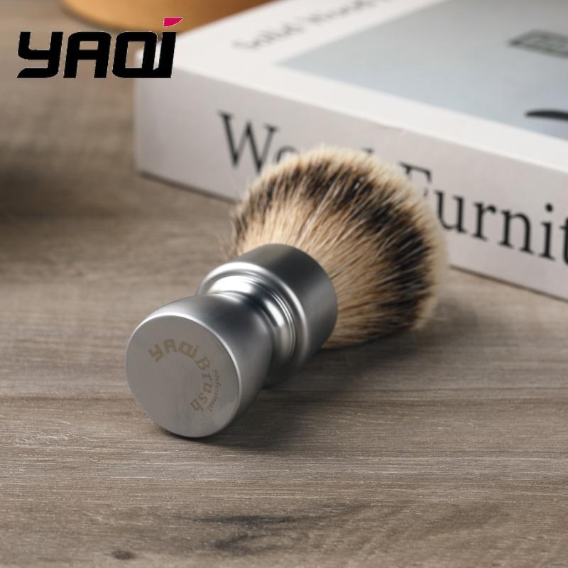 Yaqi Heavy Metal Handle Silvertip Badger Hair Shave Brush for Men Shaving