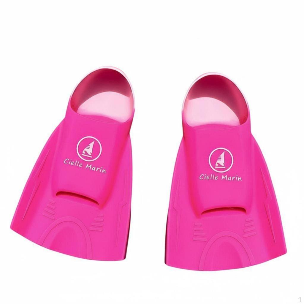 Silicone Swim Fins, Transparent Shine Design, Kids & Adults, Comfortable, Training Aid 2831 Pink