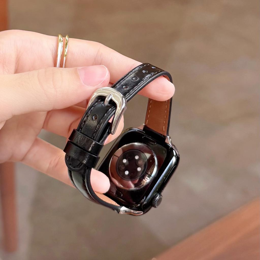 Hochwertiges geöltes Lederarmband für Apple Watch 49 46 45 44 42 41 40mm Mädchen Geschenk für IWatch Vollständige Serienmodelle S11 S10 S9 S8 S7