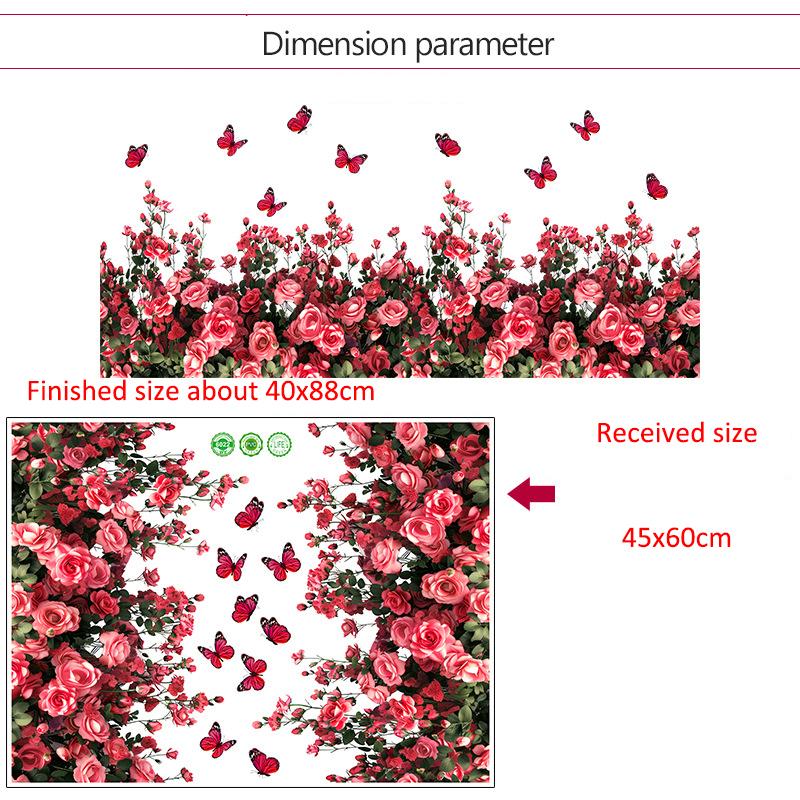 Wall Decals for Living Room Bedroom Minimalist Skirting Board Flowers Roses Plants Creative Waistline Background Wall Art Paintings Home Decor