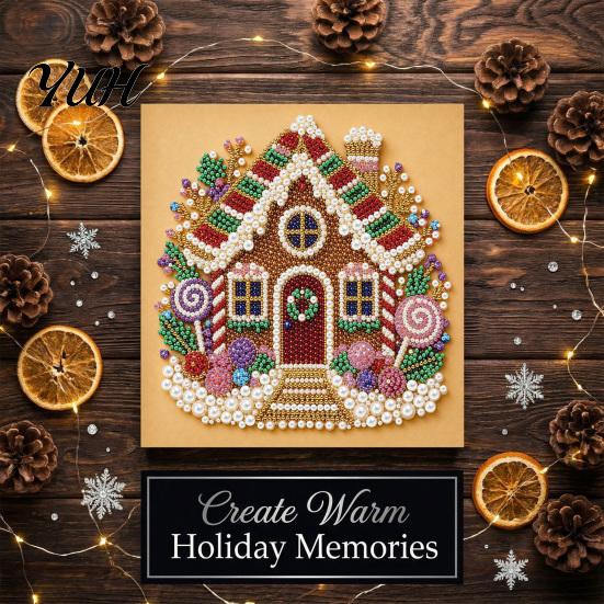 Christmas Craft Supplies for Beginners Faux Pearl Art Kit, DIY Santa Tree Painting Creative Home Decorations 3D Holiday Wall Decor Kit Adults,