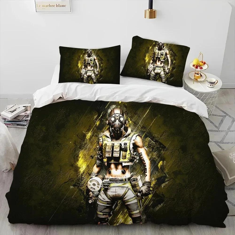 A-Apex Legends Game Gamer Cartoon Dekbed Beddengoed Set Dekbedovertrek Bed Set Dekbedovertrek Kussensloopking Queen Size Beddengoed Set