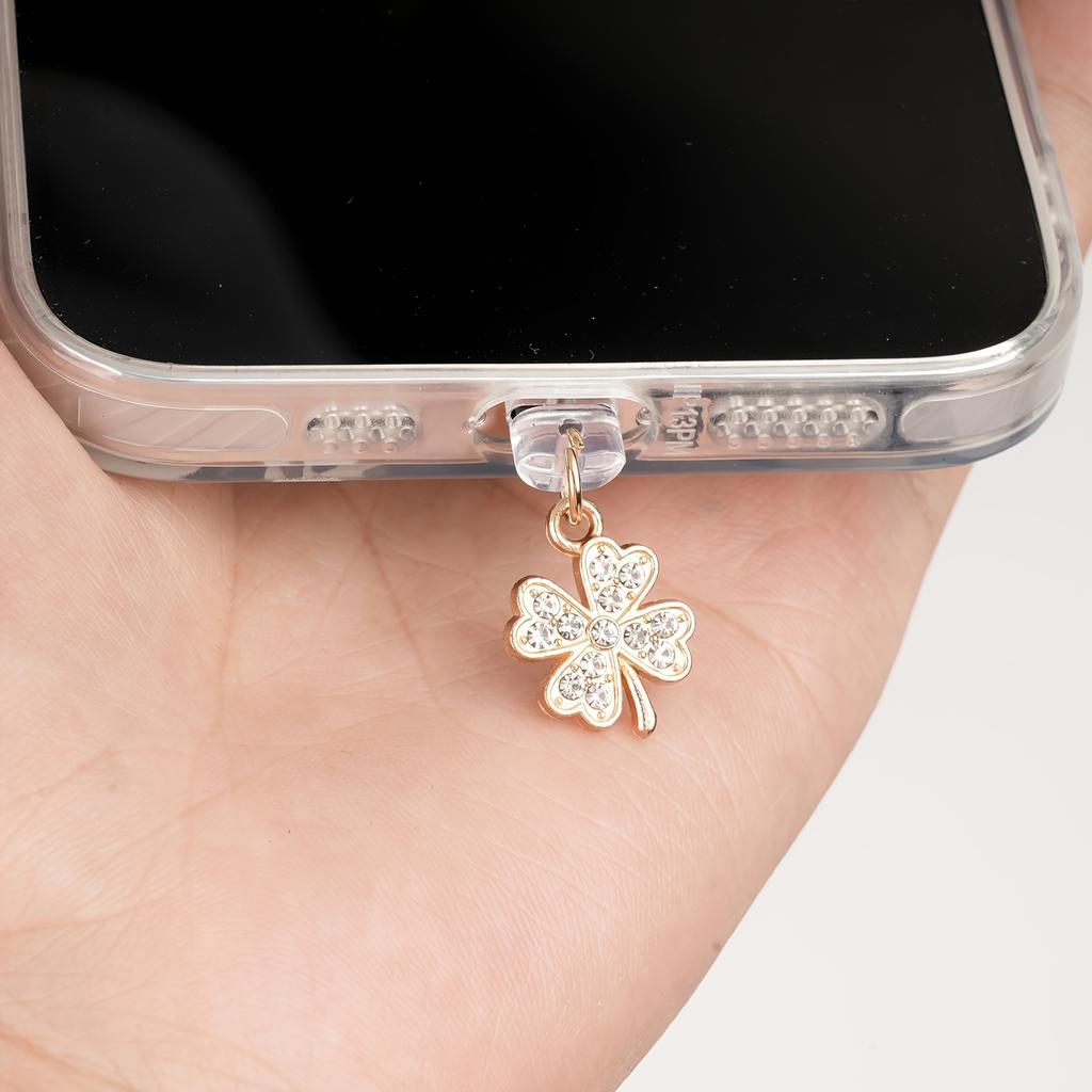 Lucky Four-Leaf Clover Charm, Mobile Phone Dust Plug Accessory,mobile Phone Decorations,small Gift