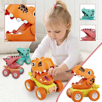 Kinder Cartoon elastische Dinosaurier zurückziehen Auto 3–9 Jahre alte Jungen und Mädchen Spielzeug
