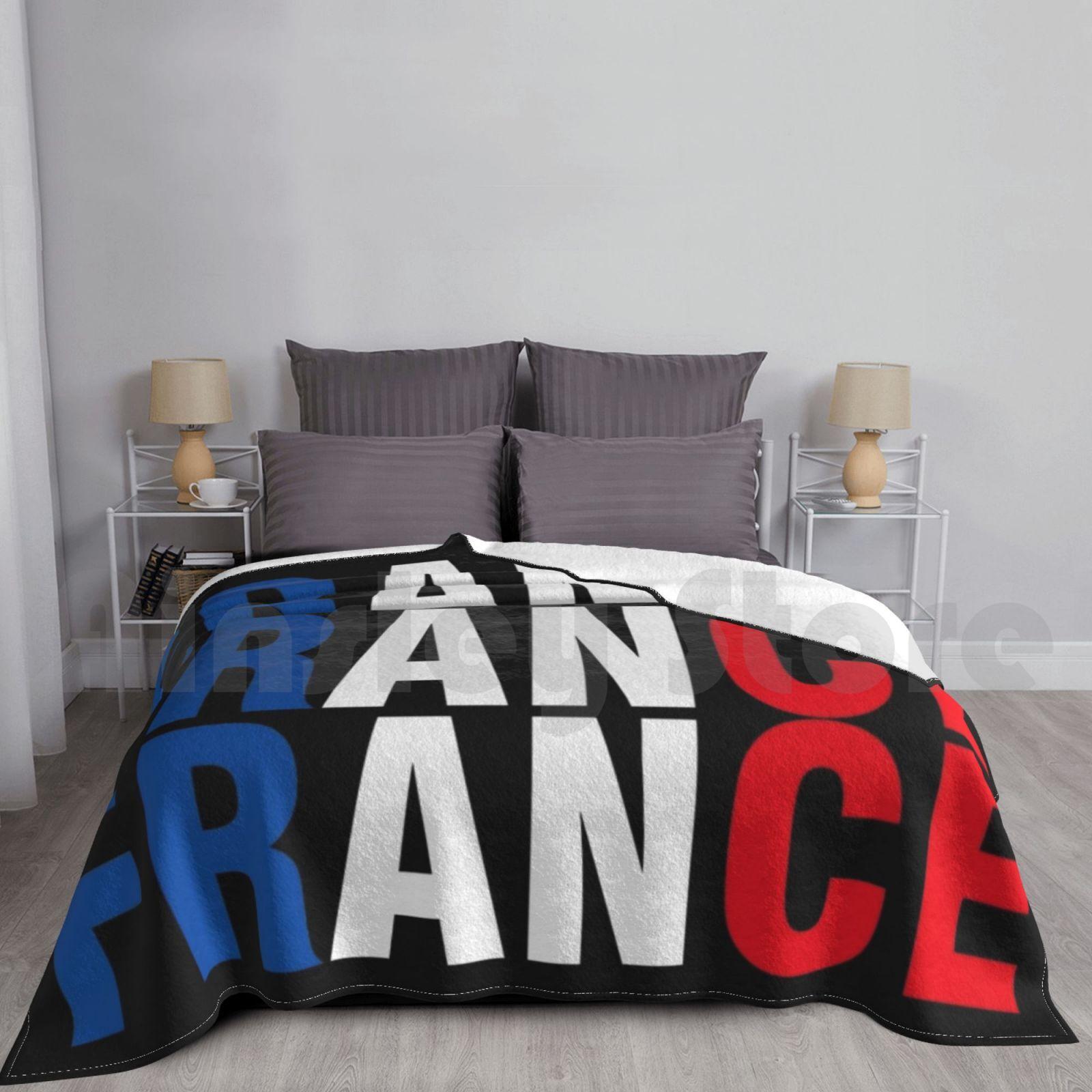 Vive La France Blanket For Sofa Bed Travel France Paris La France French Kiss French Funny French Flag Trip To Size: 75*100cm, Weight: 230 GSM