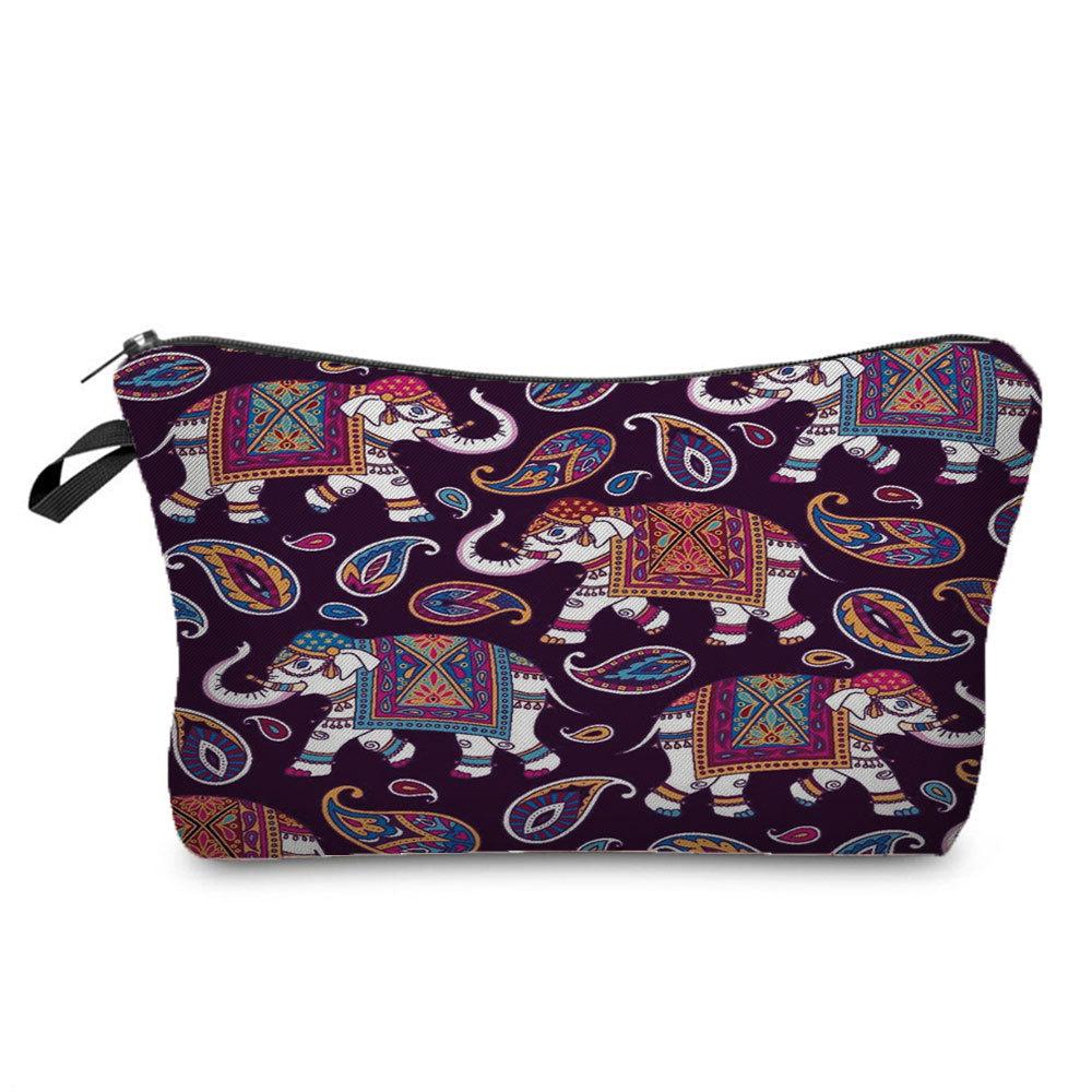 Women Flower Print Cosmetic Bag Toiletries Organize Travel Storage Case 6694