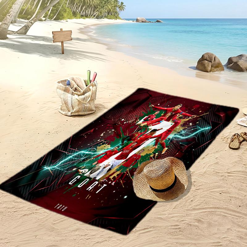 Asciugamano da Spiaggia Stampa Calcio Portogallo Asciugatura Rapida Super Assorbente Morbido Asciugamano da Bagno per Nuoto Spiaggia Viaggio Souvenir Regalo