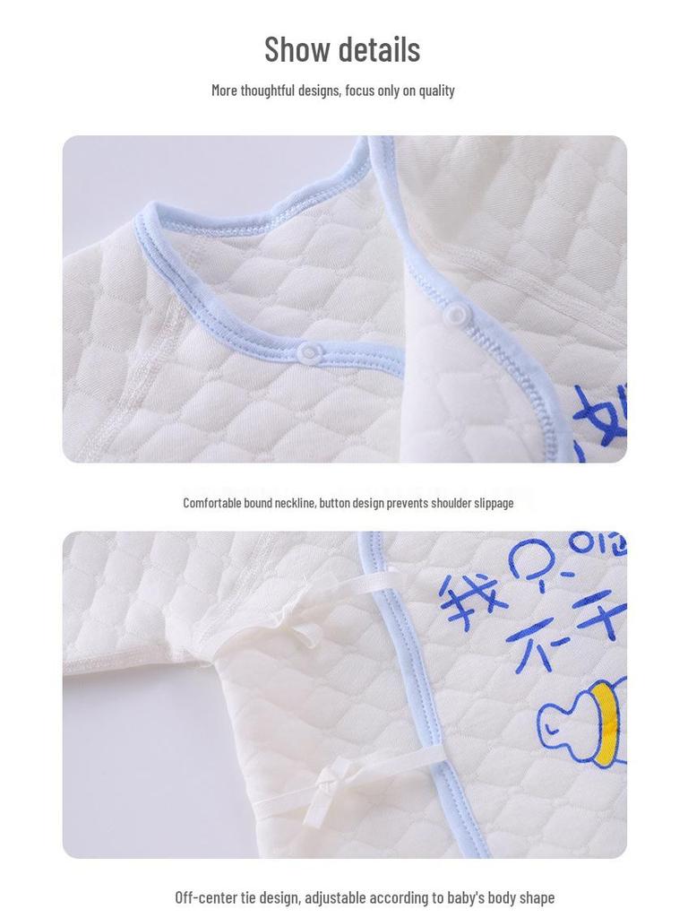 Newborn Quilted Cotton Winter Set: Boneless Two-Piece Outfit for Autumn and Winter