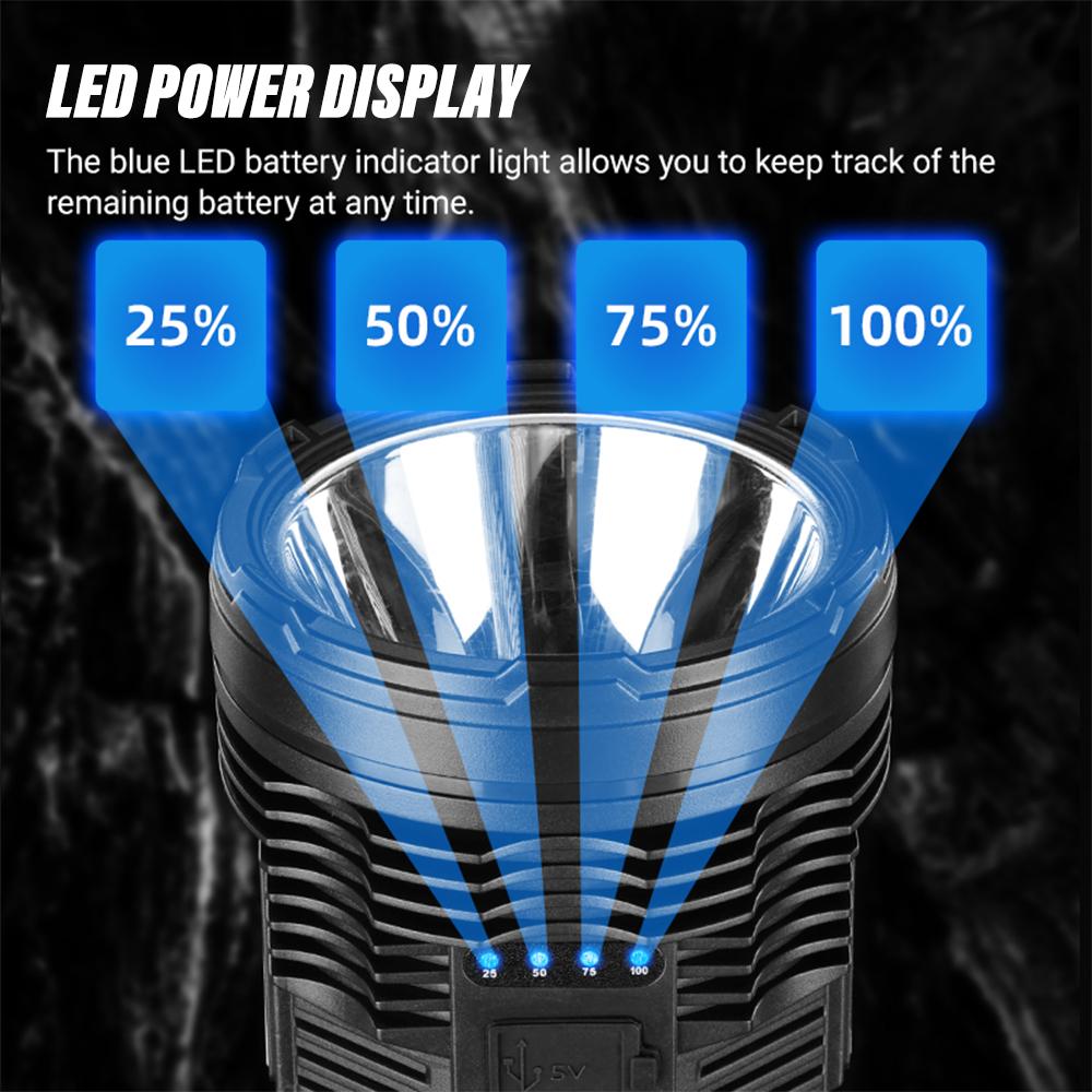 Super bright LED Flashlight Rechargeable torch Portable searchlight Outdoor Camping light With high brightness side light