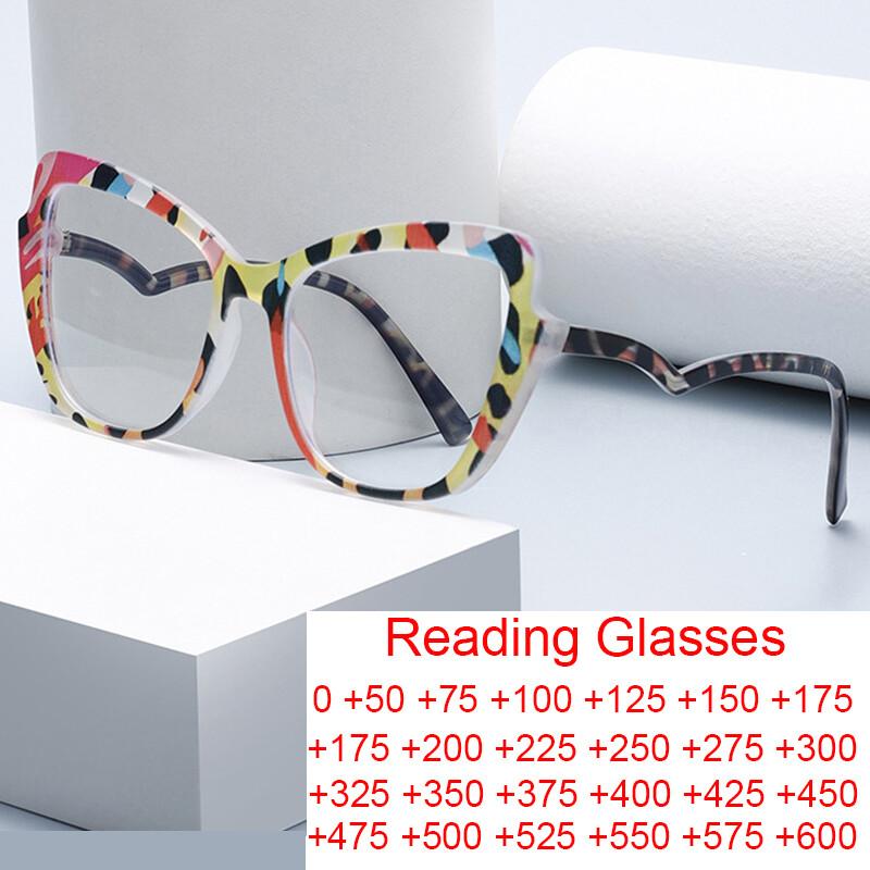 Anti Blue Reading New Rays Oversized Feline Spectacles Eye Ladies Stylish Woman Transparent For Presbyopic Clear Cat's Eyewear Prescription