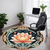 1 Stück Lotus Mandala Büro Runder Teppich, Indoor-Matte Geeignet für Büro, Unter Bürostühlen Schlafzimmer Wohnzimmer Heimdekoration, Raum Deko