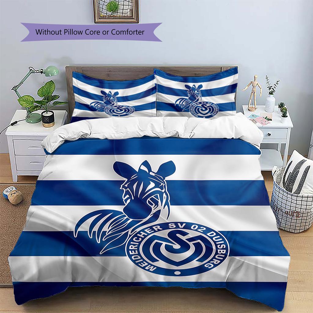 MSV Duisburg Pattern Bedding,Quilt Set Quilt Cover Pillowcase Home Birthday Gift(1 * duvet cover + 2 * pillowcase, without core)