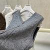DIMANAF 2025 Autumn Women Sleeveless Vest Sweaters Knitting Buttons Oversize Casual Style Loose Sweater