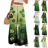 Women Summer Boho Palazzo Pants High Waist Wide Leg Printing Casual Trousers With Pockets