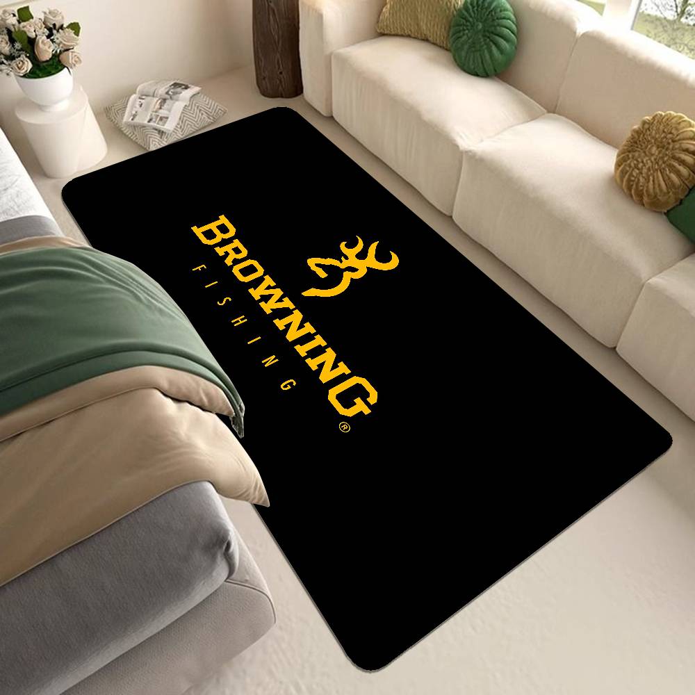 B-Browning Logo Room Mats Retro Multiple Choice Living Room Kitchen Rug Non-Slip Welcome Rug