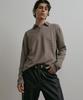 DUSTYWHITE Gray Boucle Striped Textured Collar T Shirt