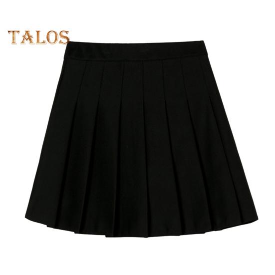 

Женская мини-юбка, эластичная юбка трапециевидной формы с высокой талией и шортами на подкладке, однотонная короткая юбка, универсальная стильная юбка S чёрный