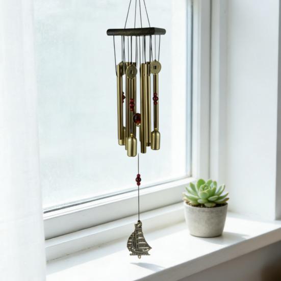 Wind Chime for Outside Butterfly/Horse/Fan/Ship Metal Tube Windchime for Patio Yard Porch Hanging Decoration Housewarming Gift for Men Women