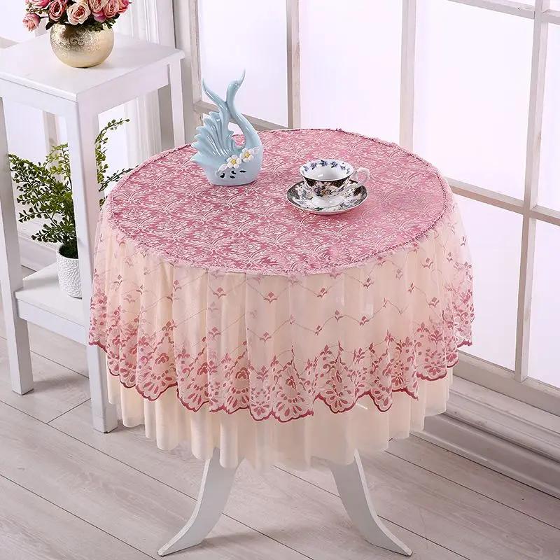 New Universal Lace Round Tablecloth Household Full Package Circular Coffee Table Cover Circular Minimalist Lace Tablecloth Mat