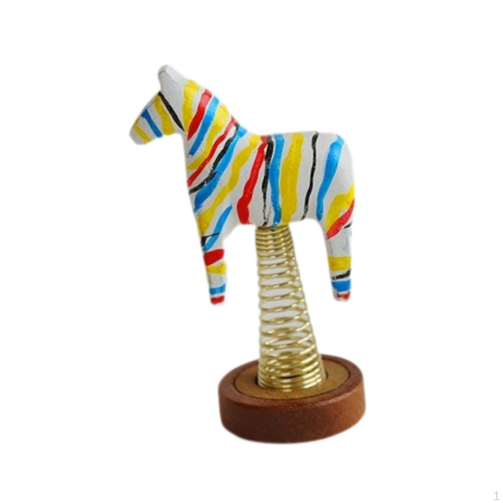 

Car Dashboard Decoration Animal Statue Interior Ornament Rocking Horse Decor for Office Multicolor