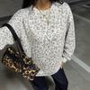 2026 Autumn and Winter New European and American Women's Clothing Leopard Print Crew Neck Printing Loose Sweatshirt Sweater