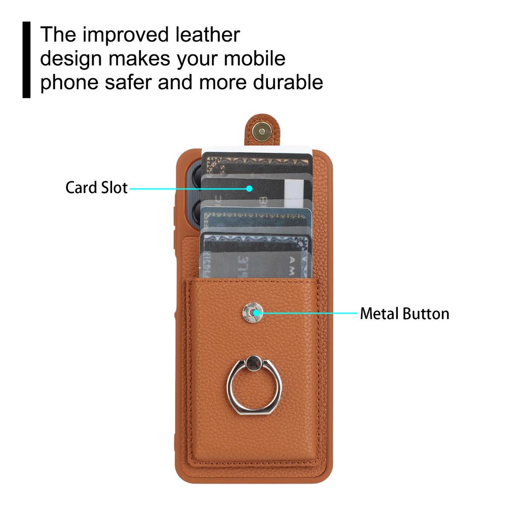 For Samsung Galaxy A07 4G/A06 4G/5G Case with Ring Kickstand Drawing Type Card Slots Leather Back Cover