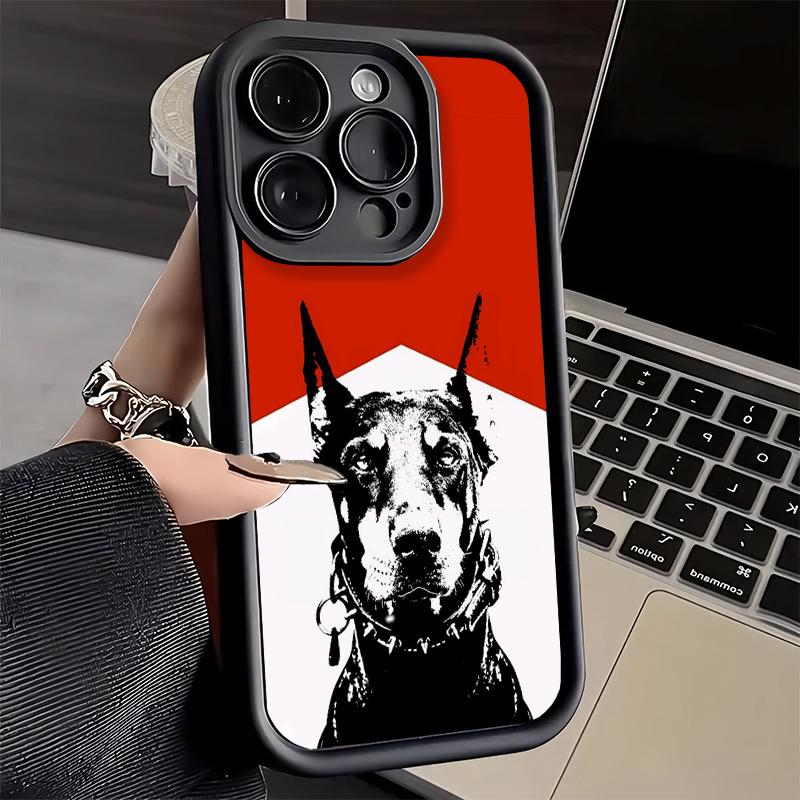 Phone Case for iPhone 17 Air 16E 15 16 Pro Max Doberman Dog Cool Cover 14 Plus 13 12 Mini Soft Shell Silicone Fundas