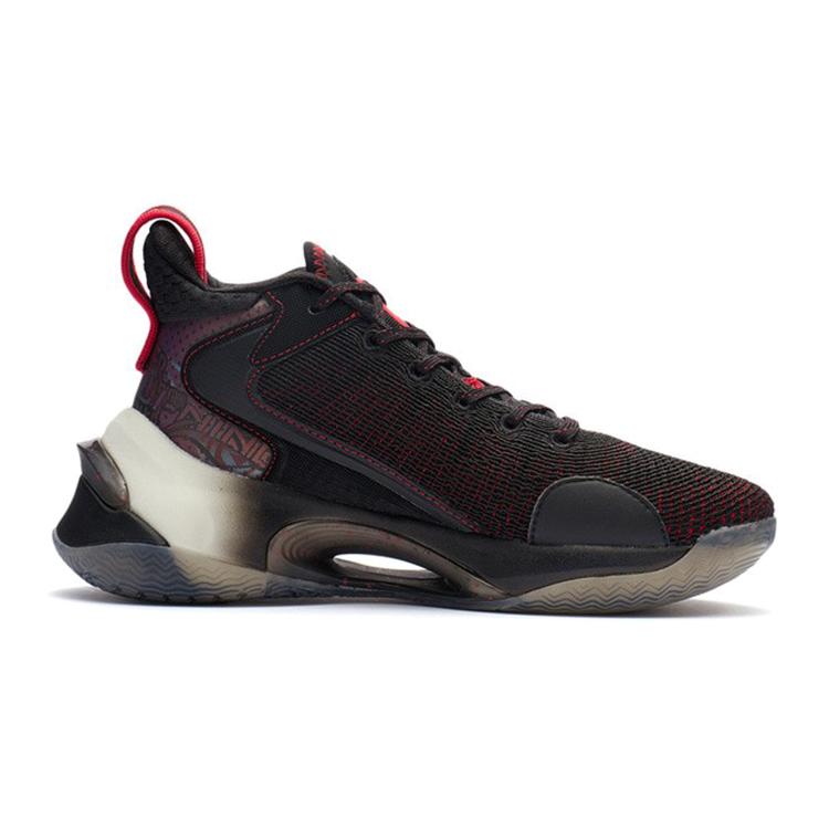 Li Ning YOUNG Avant Garde Spirit 1 Odpružení Odolné proti oděru Středně vysoké Basketbalové boty Černá Červená Unisex YKBR046-1