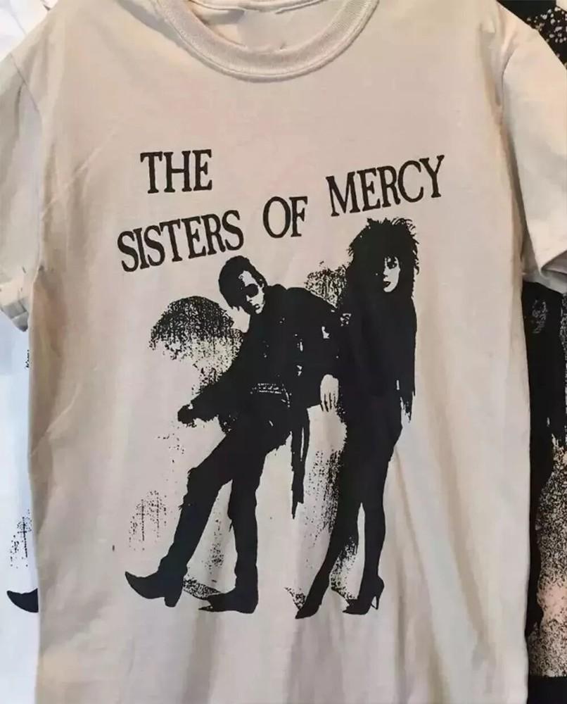 

The Sisters of Mercy Band White Short Sleeve Cotton T-shirt Reprint S-5XL Unisex T-Shirt XXXL