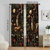 Set Of 2 Versatile Polyester Transparent Curtains Home Decoration Dark Flower Mural Use Bedrooms Living Rooms Made Area Window Treatment
