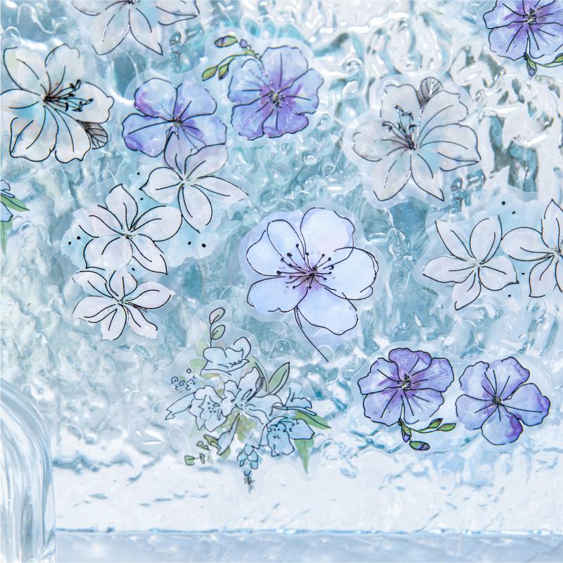 20pcs Watercolor Flower Stickers, Artistic Botanical Decals for Scrapbooking & DIY Crafts
