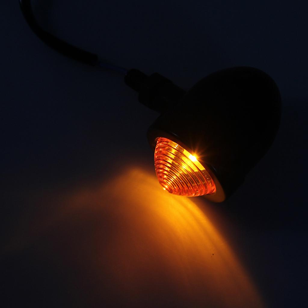 Motorcycle Universal Turn Signal Lights Mini Blinker Amber Indicator Signal Lamp 12V Retro Motor Flasher Cafe Racer Accessories