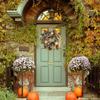 Harvest Festival Pumpkin Maple Leaf Green Leaf Wreath Door Hanging Party Scene Setup Props Christmas Decorations