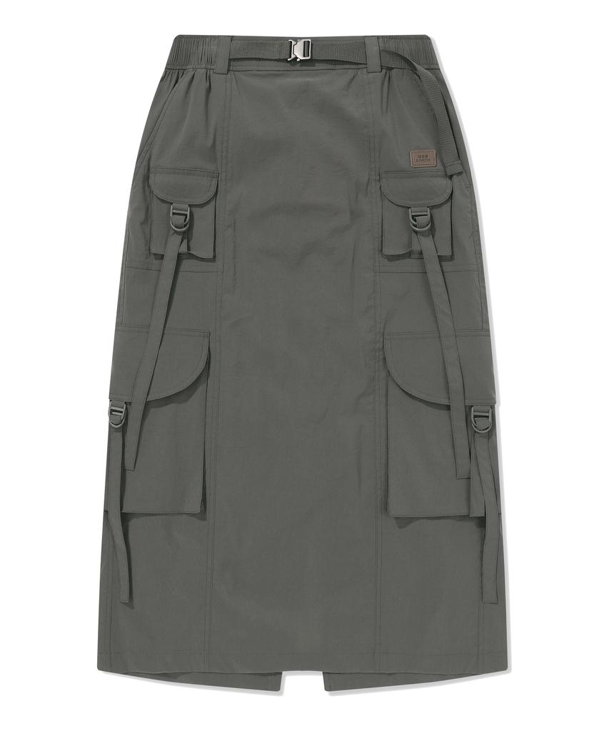 Bbc Earth Women'S Strap Cargo Belt Skirt Grey