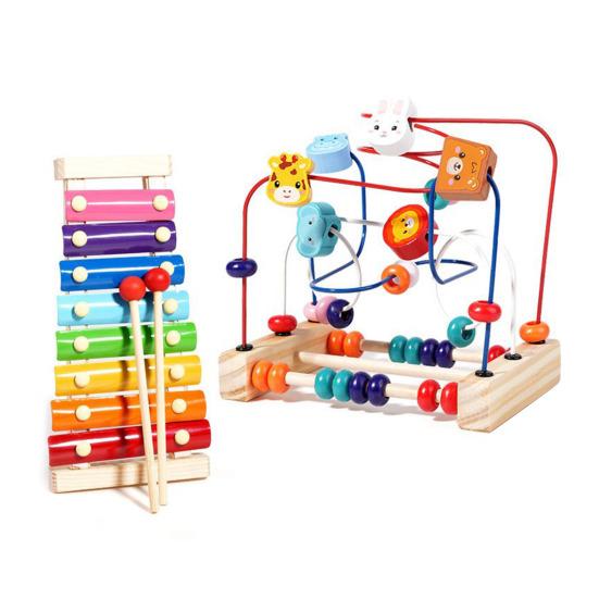 Ahşap Boncuk Labirent Oyuncak İnce Motor Becerileri Eğitici Okul Öncesi Öğrenme Hayvan Boncuklu Roller Coaster Çember Oyuncak Küçük Çocuklar Erkek Kız Hediye