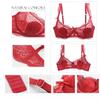 Europäisches und Amerikanisches Stil Dessous-Set mit Sexy Spitze Durchsichtiger Slip und Ein Push-up-BH zur Betonung Großer Brüste