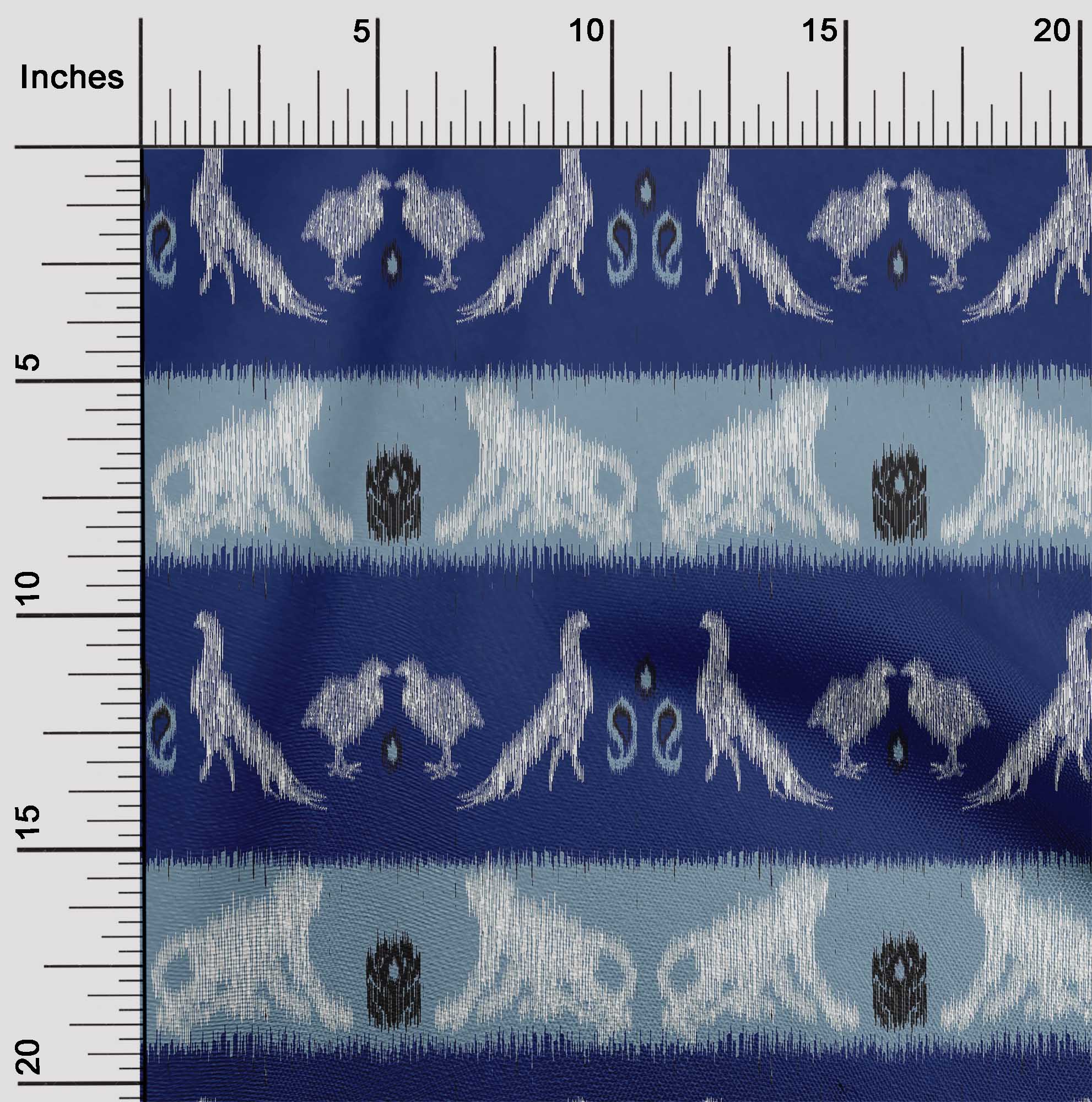 

oneOone Бавовняна гнучка тканина в смужку|Тканина для шиття ікат з принтом птахів і мавп BTY 40 дюймів 42 Inch Wide - Viscose Chiffon королівський синій колір