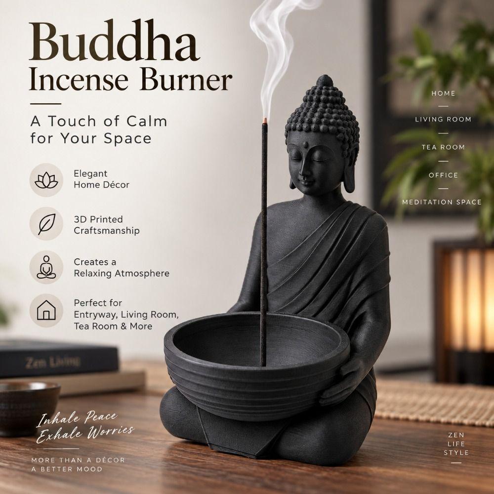 with Ash-Catching Chinese Zen Incense Stick Holder 3D Printed Stick Incense Holder Home Decor