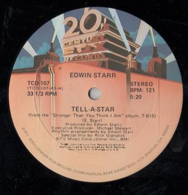 12inch Record EDWIN STARR  TellAStar TCD107 20TH CENTURY FO 1980 US SoulFunk Used