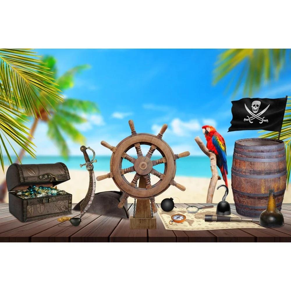 Pirate Treasure World Map Backdrop – Sailing Theme For Boy'S Kids Birthday Party, Photography Studio Decor Banner-Tapestry