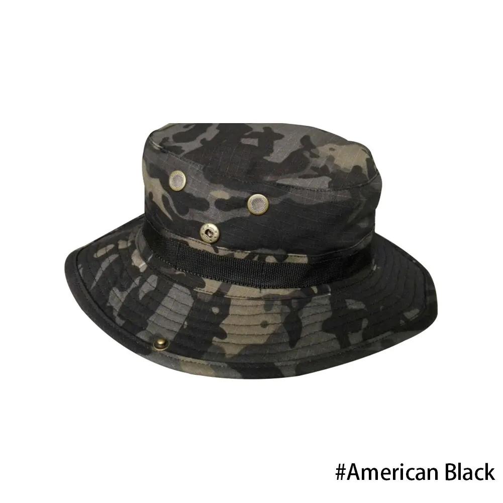 Men Hunting Hiking Outdoor Camo Sun Caps Camouflage Hat Tactical Bucket Hats Panama Summer Cap