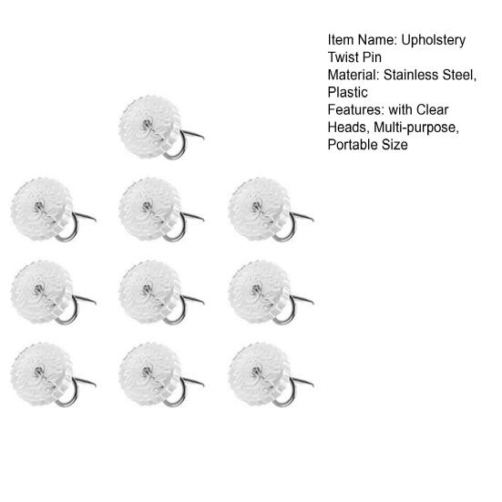 10/20/30/40/50/60/70/80/90/100ks Čalounické otočné špendlíky s průhlednými hlavičkami Drží potahy nábytku, pohovek, přehozy, přehozy na postel, jiné látky Fixační hřebíčky