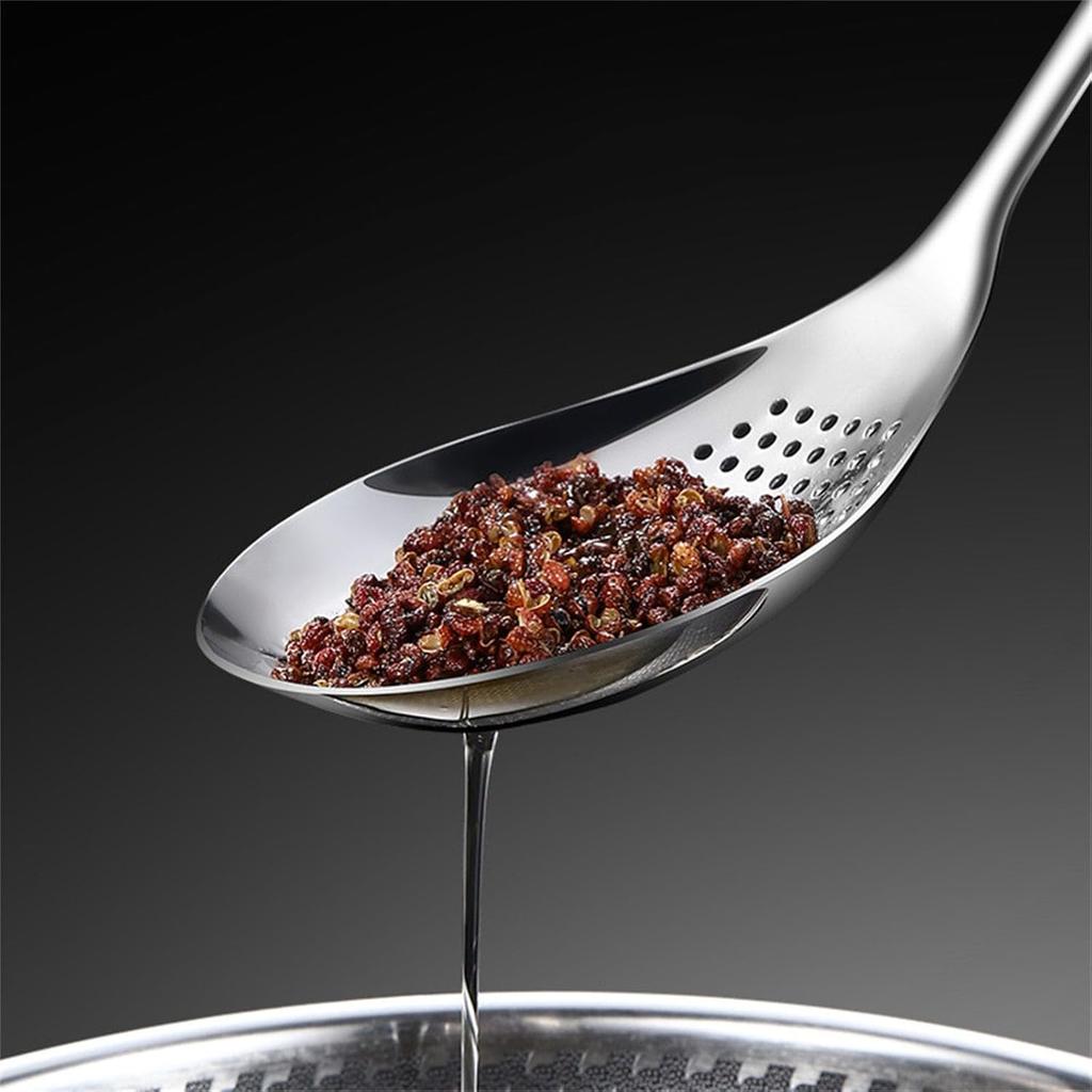 Stainless Steel Colanders Spoon Long Handle Food Strainers Spoons Frying Skimmer Spoons Cooking Tools Kitchen Dining Utensils