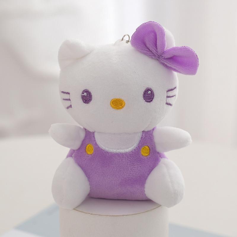 Entzückender Kt Cat Plüsch-Schlüsselanhänger Niedliches Cartoon-Tier Stofftier Taschenanhänger